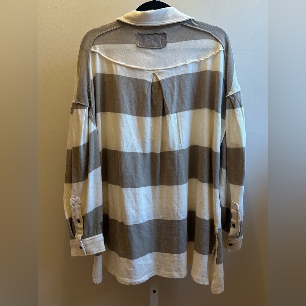 NWT We The Free Taylee Striped Polo S Neutral Combo - Picture 6 of 10